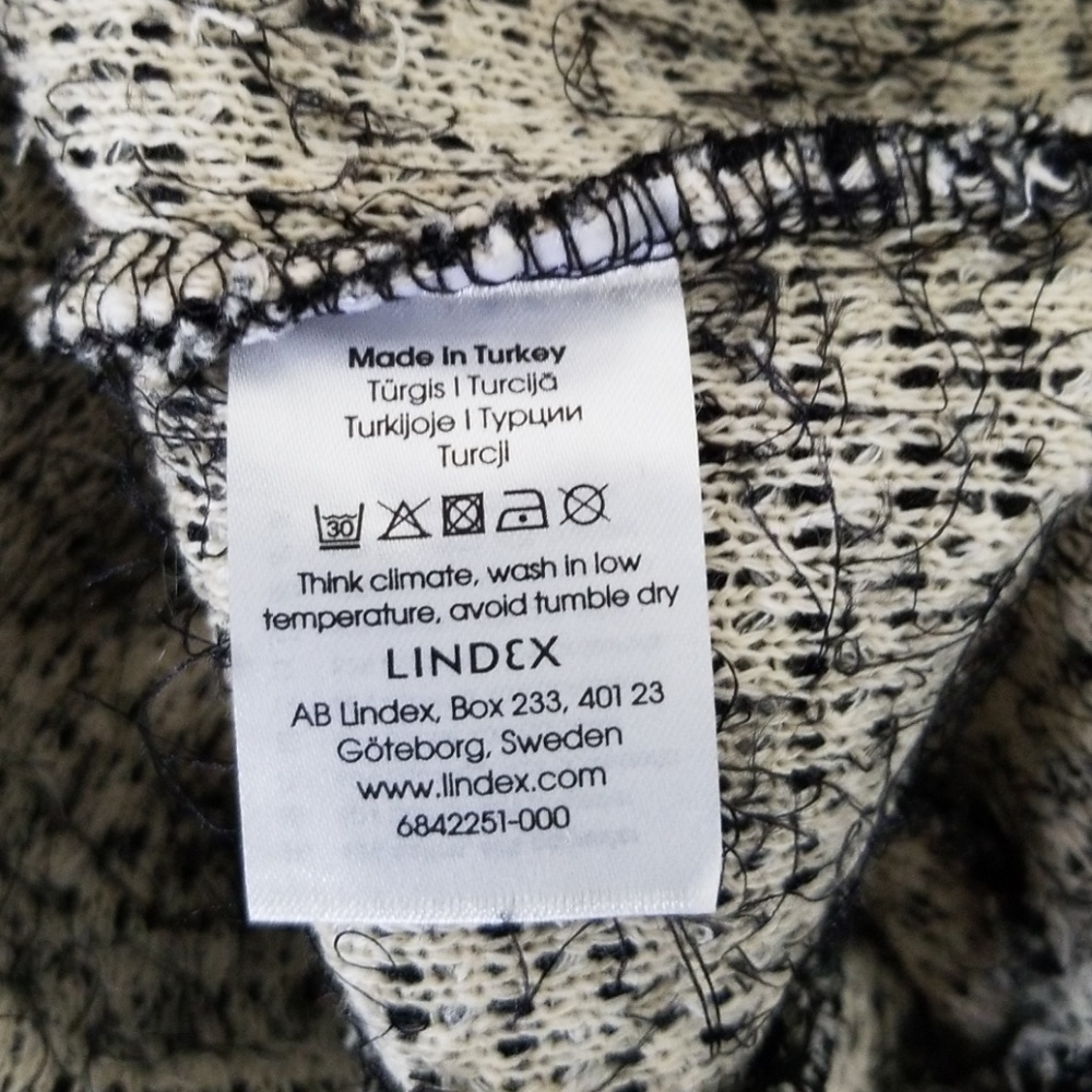 Lindex Open Front Fuzzy Black White Blazer - image 8